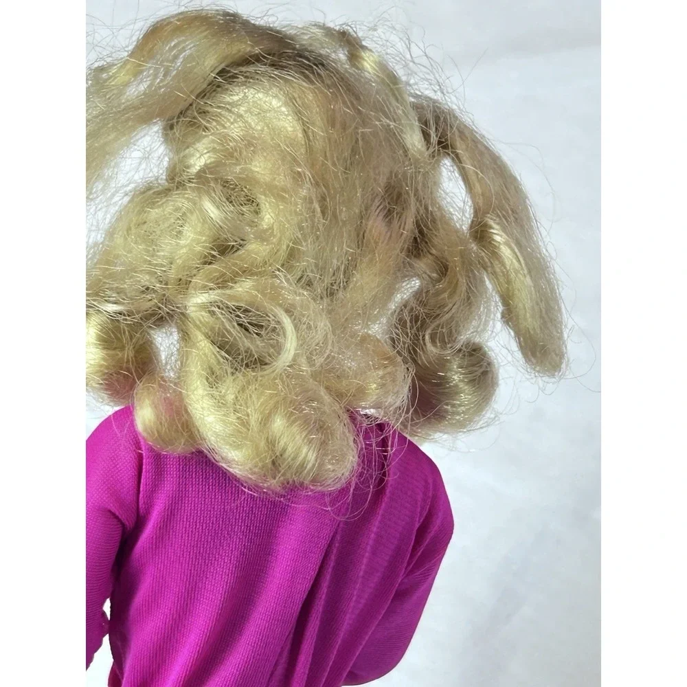 vintage 1980s barbie doll Blonde Blue Eyes Pink Purple Fashion Fun Jumpsuit